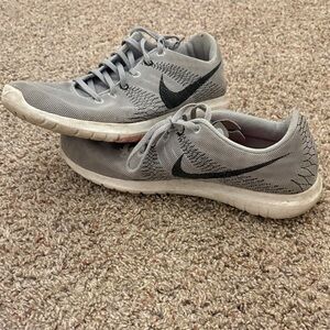 Nike Light Gray and Black Sneakers
